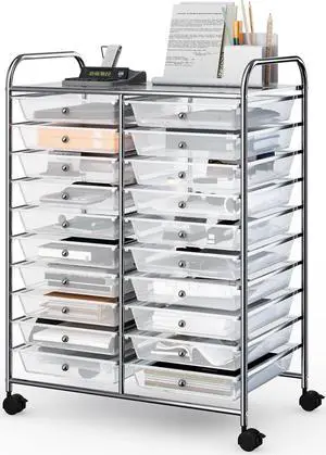 SlickBlue 20 Drawers Storage Rolling Cart Studio Organizer