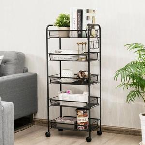 SlickBlue 5 Tier Mesh Rolling File Utility Cart Storage Basket