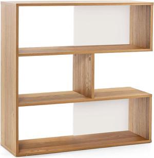 SlickBlue Concave Bookshelf 3-Shelf Open Bookcase for Living Room Study Office