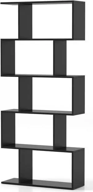 SlickBlue 5-Tier Bookshelf with Anti-Toppling Device for Living Room Home Office