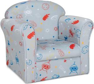 SlickBlue Toddler Upholstered Armchair with Solid Wooden Frame and High-density Sponge Filling