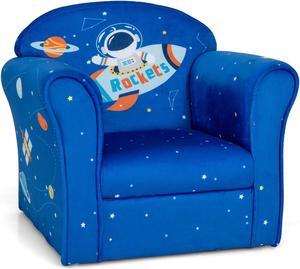 SlickBlue Toddler Upholstered Armchair with Solid Wooden Frame and High-density Sponge Filling