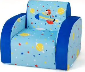 SlickBlue 3 in 1 Convertible Flip Open Kids Sofa for Nap Play Sleep