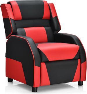SlickBlue Kids Youth PU Leather Gaming Sofa Recliner with Headrest and Footrest