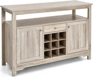 SlickBlue Server Buffet Sideboard With Wine Rack and Open Shelf