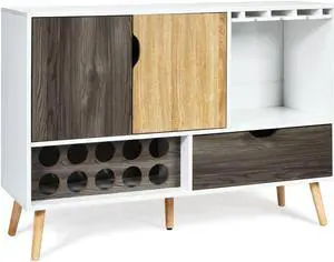 SlickBlue Mid-Century Buffet Sideboard Wooden Storage Cabinet
