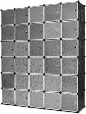 SlickBlue DIY 30 Cube Portable Closet Clothes Wardrobe Cabinet