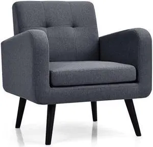 SlickBlue Modern Upholstered Comfy Accent Chair Single Sofa with Rubber Wood Legs