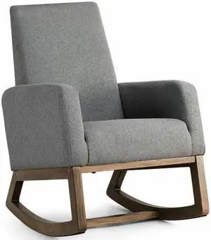 SlickBlue Mid Century Retro Modern Fabric Upholstered Rocking Chair