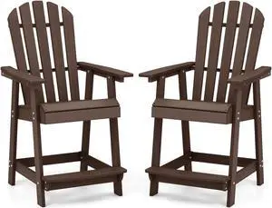 SlickBlue HDPE Patio Chair with Armrest and Footrest for Indoor Outdoor