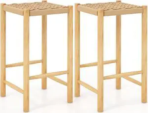 SlickBlue 26 Inch Dining Bar Stool Set of 2-Natural