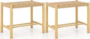 SlickBlue 18 Inch Dining Stool Set of 2-Natural