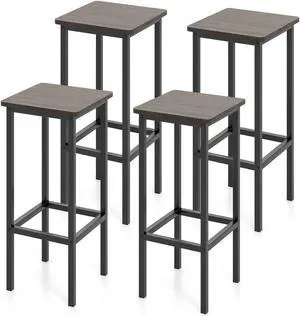 SlickBlue Set of 4 Bar Stool Set 26" Bar Chair with Metal Legs and Footrest