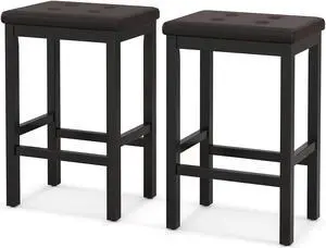 SlickBlue 24" Bar Stools with Padded Seat Footrest and Rubber Wood Frame SlickBlue 24" Bar Stools with Padded Seat Footrest and Rubber Wood Frame