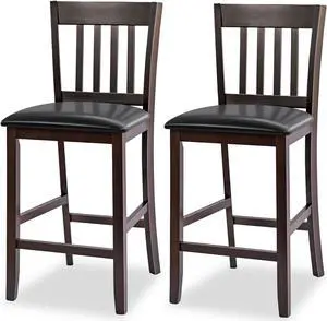SlickBlue 25 Inches Set of 2 Bar Stools with Rubber Wood Legs