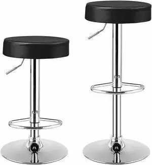 SlickBlue Set of 2 Adjustable Swivel Round Bar Stool  Pub Chairs