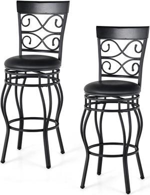 SlickBlue Set of 2 30 Inch Bar Stool with Backrest and Footrest