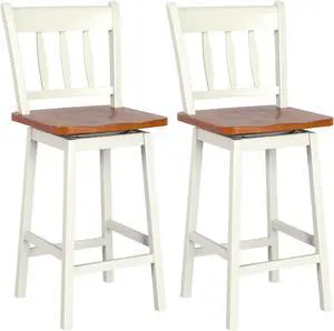SlickBlue 24.5 Inches Set of 2 Swivel Bar Stools with 360Â° Swiveling