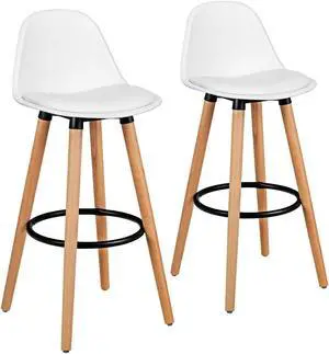 SlickBlue 2 Pieces Mid Century Barstool 28.5 Inches Dining Pub Chair