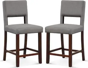 SlickBlue 2 Piece Bar Chair Set with Hollowed Back and Rubber Wood Legs