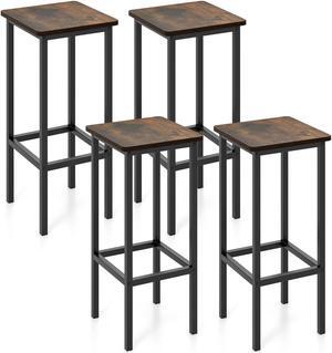 SlickBlue Set of 4 Bar Stool Set 26" Bar Chair with Metal Legs and Footrest