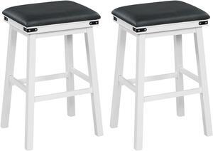 SlickBlue Set of 2 Dining Bar Stool with Acacia Wood Frame-30 inches