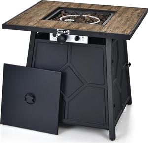 SlickBlue 40 000 BTU 28 Inches Propane Gas Fire Pit Table With Cover