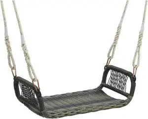SlickBlue Wicker Porch Swing Seat with Cozy Armrests