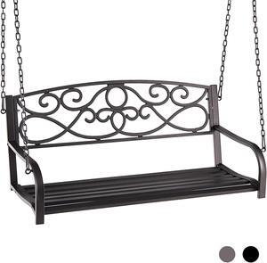 SlickBlue Outdoor 2-Person Metal Porch Swing Chair with Chains