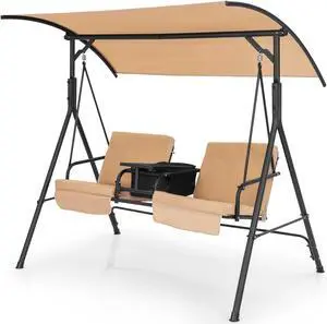 SlickBlue Porch Swing Chair with Adjustable Canopy