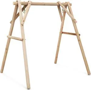 SlickBlue Heavy Duty Wooden Swing Frame with Reinforced Bars