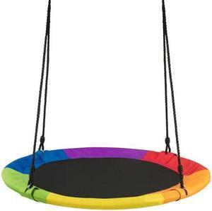 SlickBlue 40 Inch 770 lbs Flying Saucer Tree Swing Kids Gift with 2 Tree Hanging Straps-Multicolor