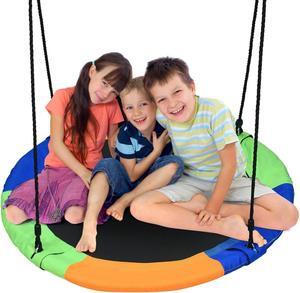 SlickBlue 40-Inch Flying Saucer Tree Swing Outdoor Play Set with Easy Installation Process for Kids