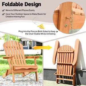 SlickBlue Eucalyptus Chair Foldable Outdoor Wood Lounger Chair