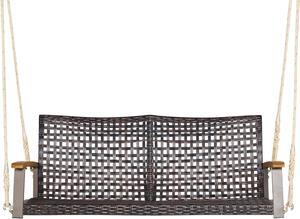 SlickBlue 2-Person Rattan Hanging Porch Swing Chair