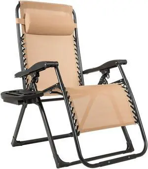 SlickBlue Oversize Lounge Chair with Cup Holder of Heavy Duty for outdoor