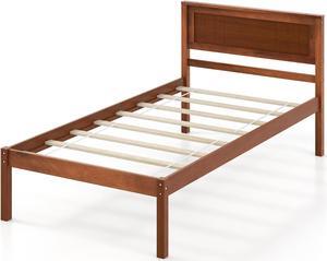 SlickBlue Twin/Full/Queen Size Bed Frame with Wooden Headboard and Slat Support