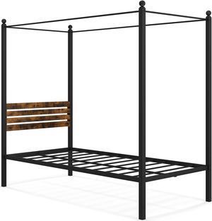SlickBlue Queen/Twin/Full Size Canopy Bed Frame with Under Bed Storage