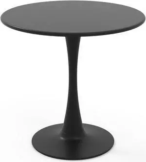 SlickBlue 31.5" Round Dining Table with Anti-Slip PP Ring-Black