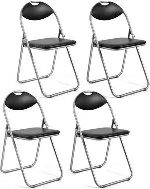 SlickBlue Portable Folding Dining Chairs Set with Carrying Handles-Set of 4