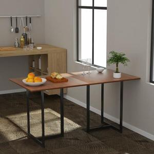 SlickBlue Metal Frame Wood Top Console Dining Table Rectangular Kitchen Table-60 Inch Desk