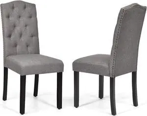 SlickBlue Set of 2 Tufted Upholstered Dining Chairs