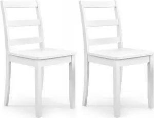 SlickBlue Set of 2 Wood Dining Chairs with Solid Rubber Wood Legs