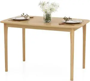 SlickBlue 48 Inch Solid Wood Dining Table with Rubber Wood Supporting Legs for Kitchen Dining Room