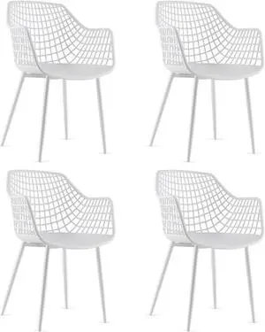 SlickBlue Set of 4 Heavy Duty Modern Dining Chair with Airy Hollow Backrest