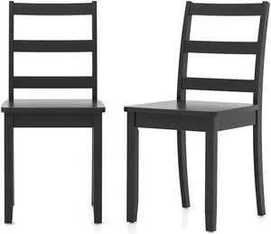 SlickBlue Set of 2 Wood Dining Chairs with Solid Rubber Wood Legs SlickBlue Set of 2 Wood Dining Chairs with Solid Rubber Wood Legs