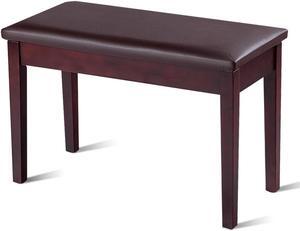 SlickBlue Solid Wood PU Leather Padded Piano Bench Keyboard Seat