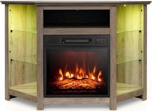 SlickBlue Fireplace Corner TV Stand with LED Lights and Smart APP Control for 50 Inches TV