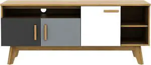 SlickBlue 65 Inch TV Stand with 3 Storage Cabinets and 3 Open Shelves for Living Room