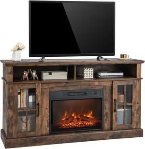 SlickBlue Fireplace TV Stand for TVs Up to 65 Inch with Side Cabinets and Remote Control